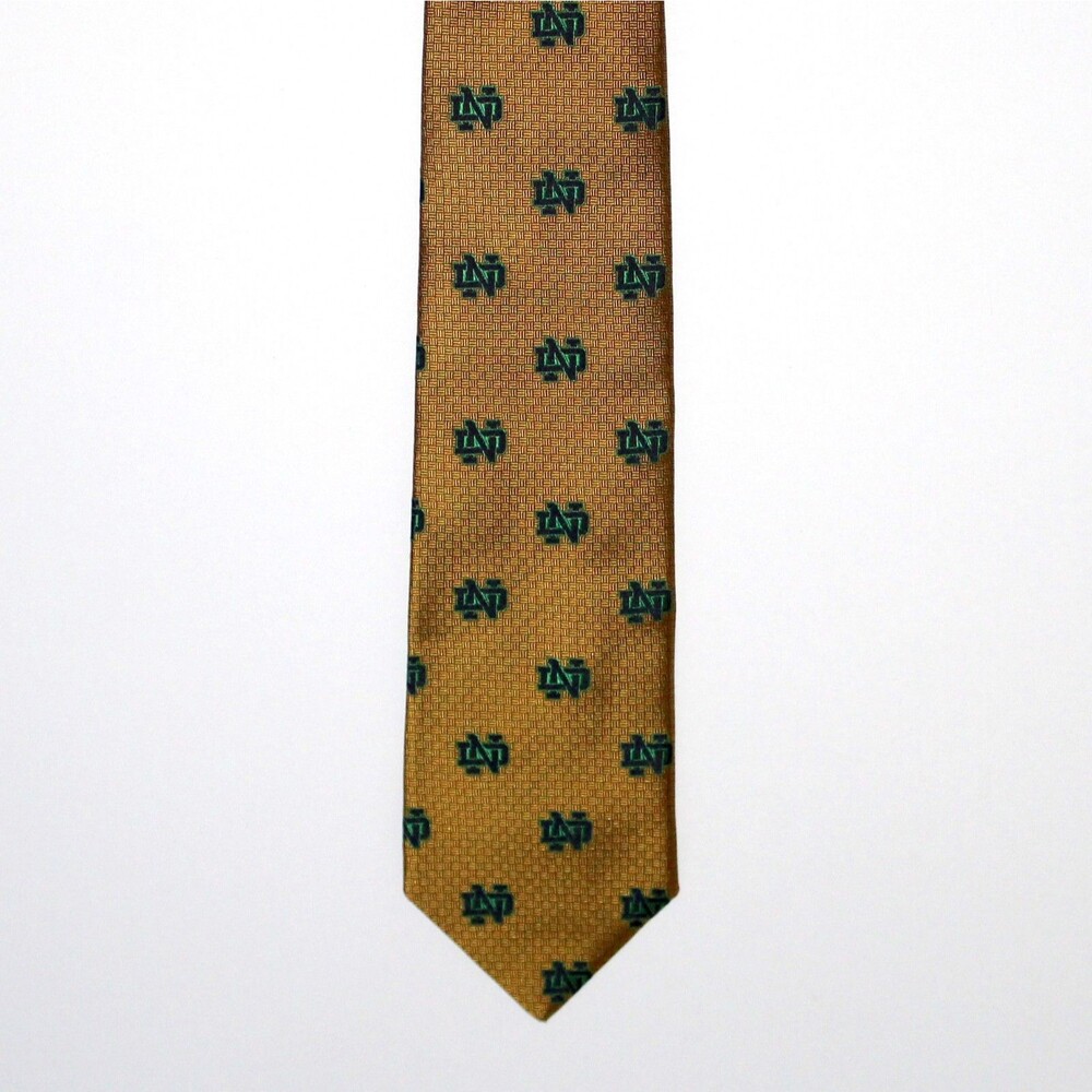Notre Dame Necktie Brooks Brothers College Collection gold Silk Fighting Irish